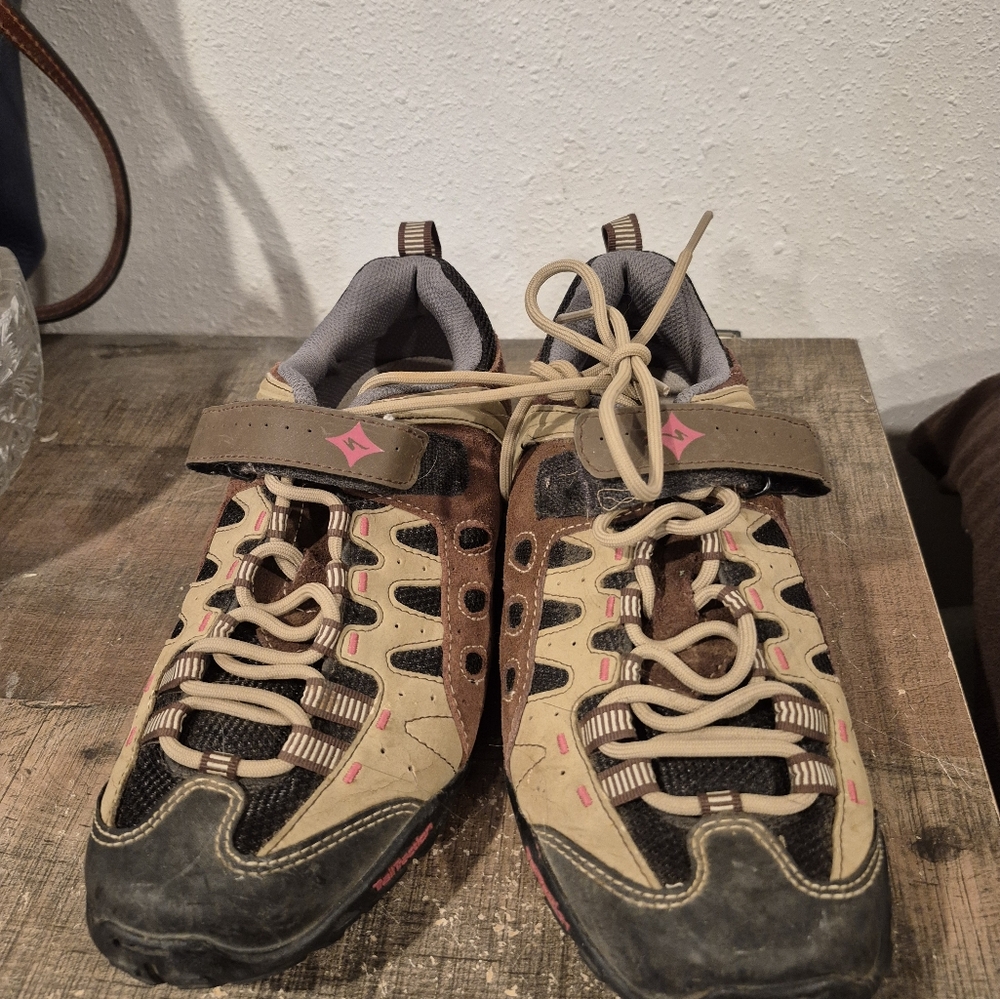 Tan and Black Hiking Shoes